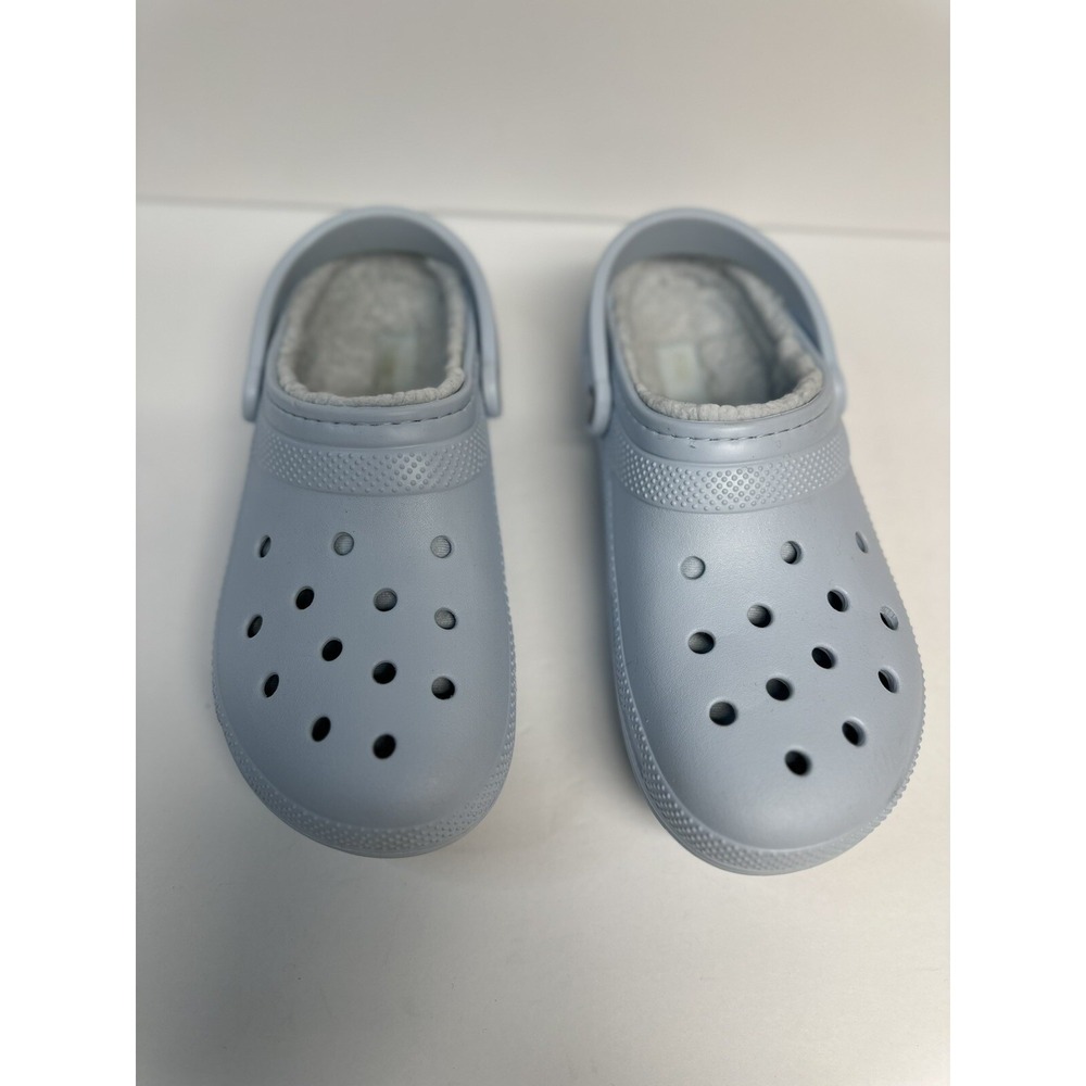 Crocs Classic Lined Clogs Womens Sz 10 Shoes Light Blue Faux Fur Lined Slip On